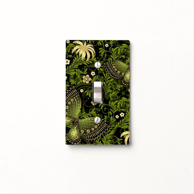 Spring Green-gold Pattern Light Switch Cover (In Situ)