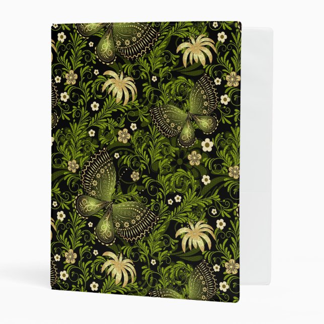 Spring Green-gold Pattern Mini Binder (Front/Inside)