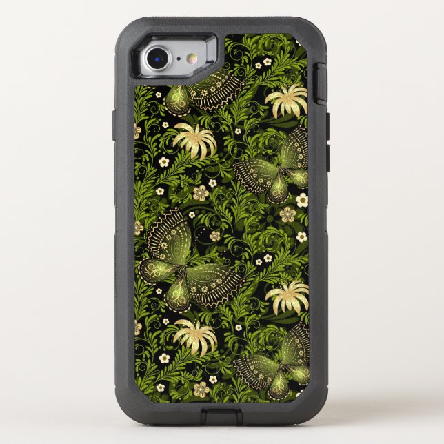 Spring Green-gold Pattern Otterbox iPhone Case (Back)