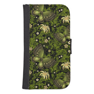 Spring Green-gold Pattern Samsung S4 Wallet Case