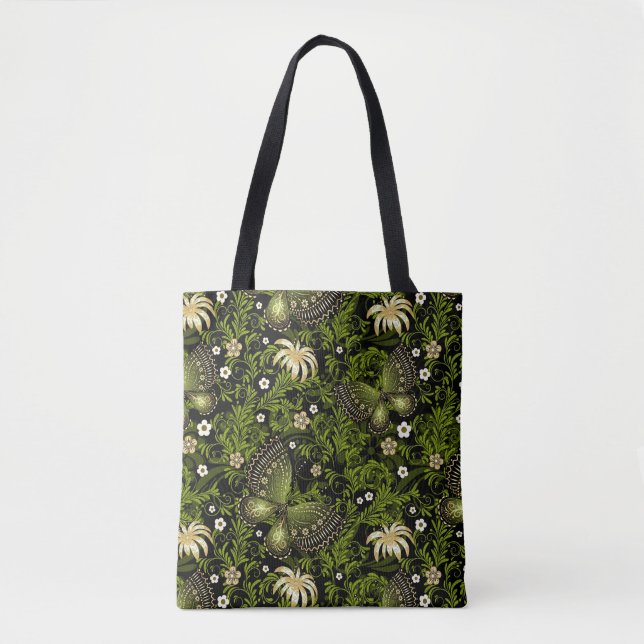 Spring Green-gold Pattern Tote Bag (Front)