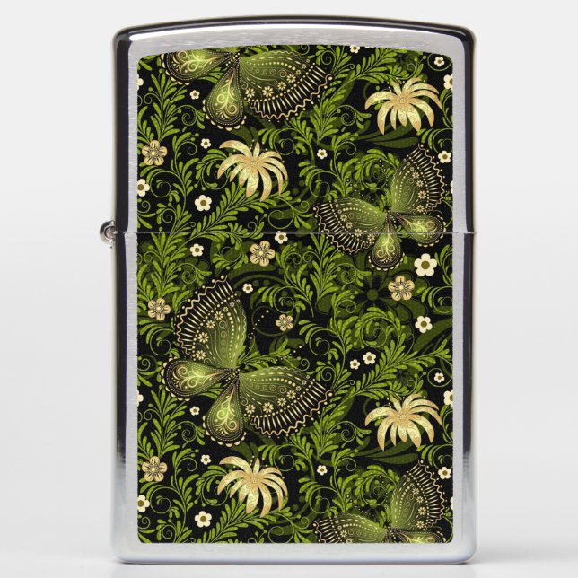 Spring Green-gold Pattern Zippo Lighter (Front)