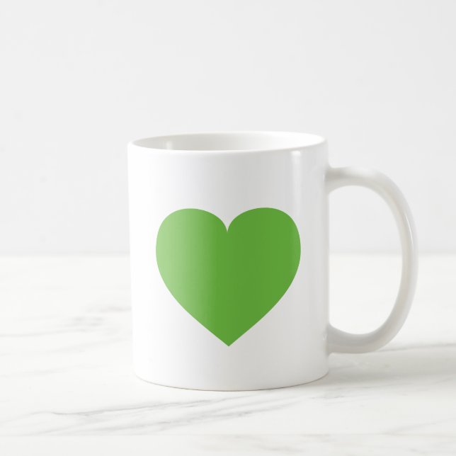 Spring green heart coffee mug (Right)