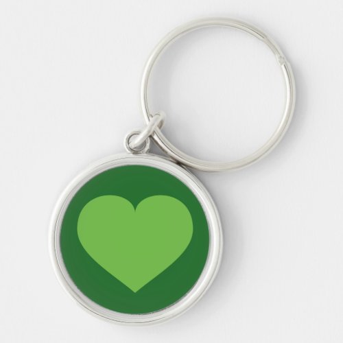 Spring green heart keychain