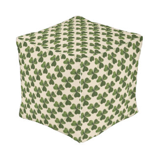 Spring Green Irish Shamrock Pattern Outdoor Pouf