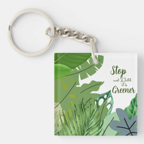 Spring Green Leafy Keychain
