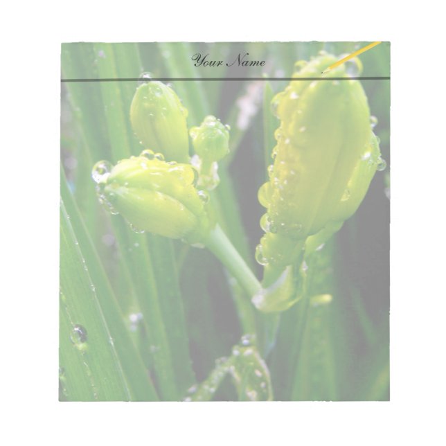 spring green lily buds notepad (Front)