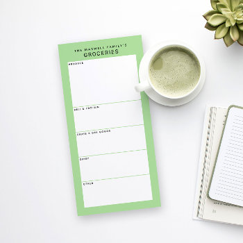 Spring Green Minimal Simple Grocery Shopping List Magnetic Notepad by 2BirdStone at Zazzle