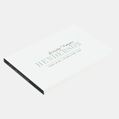 Spring green modern typography minimalist wedding guest book