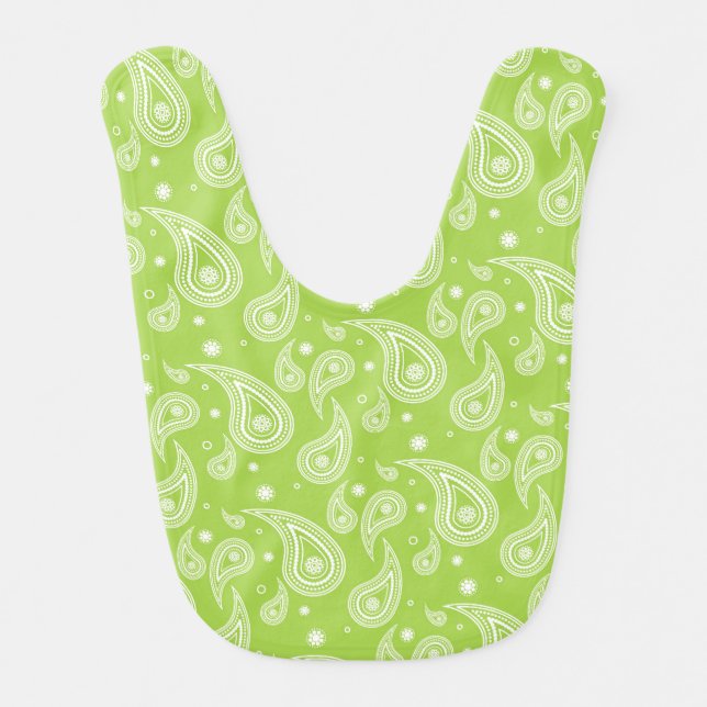 Spring Green Paisley Print Bib (Front)
