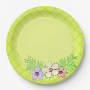 Spring, green paper plates