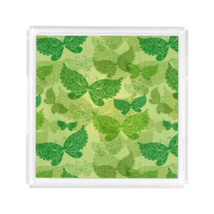 Spring Green Pattern Acrylic Tray