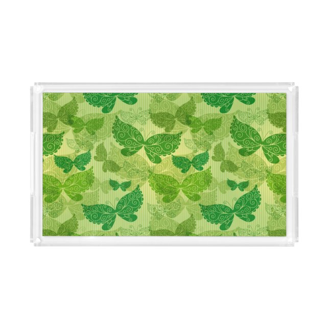 Spring Green Pattern Acrylic Tray (Front)