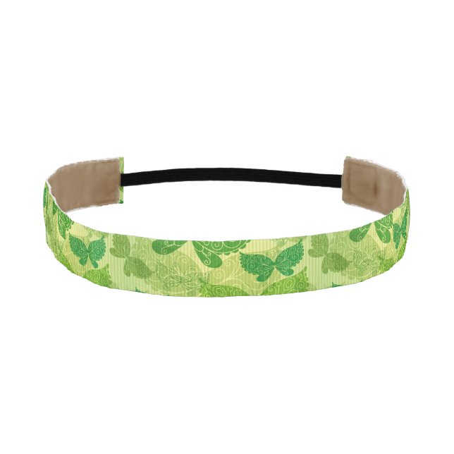 Spring Green Pattern Athletic Headband (Front)
