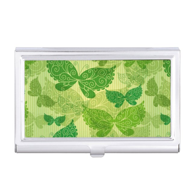 Spring Green Pattern Business Card Case (Front)