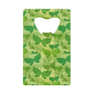 Spring Green Pattern Credit Card Bottle Opener