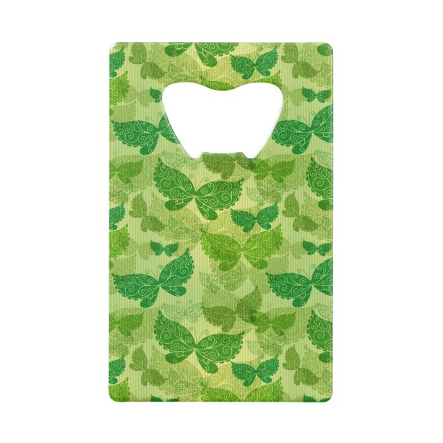 Spring Green Pattern Credit Card Bottle Opener (Front)