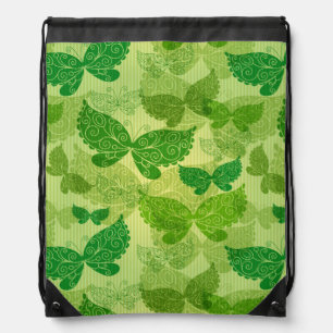 Spring Green Pattern Drawstring Bag