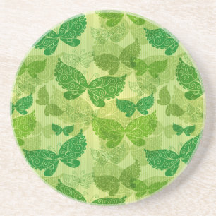 Spring Green Pattern Drink Coaster