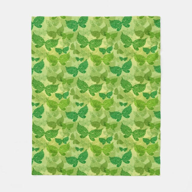 Spring Green Pattern Fleece Blanket (Front)