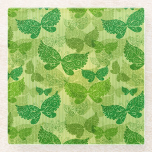 Spring Green Pattern Glass Coaster