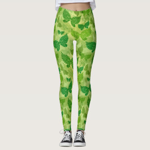 Spring Green Pattern Leggings