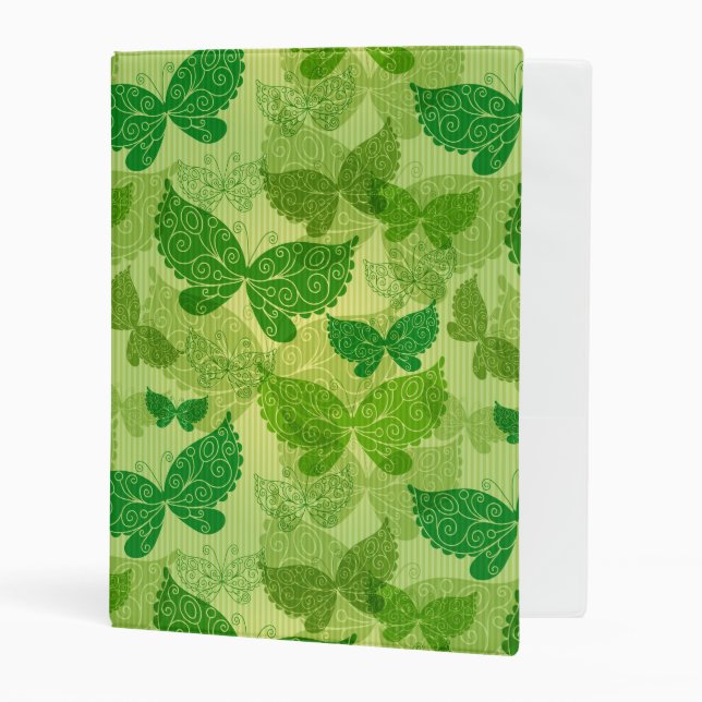 Spring Green Pattern Mini Binder (Front/Inside)