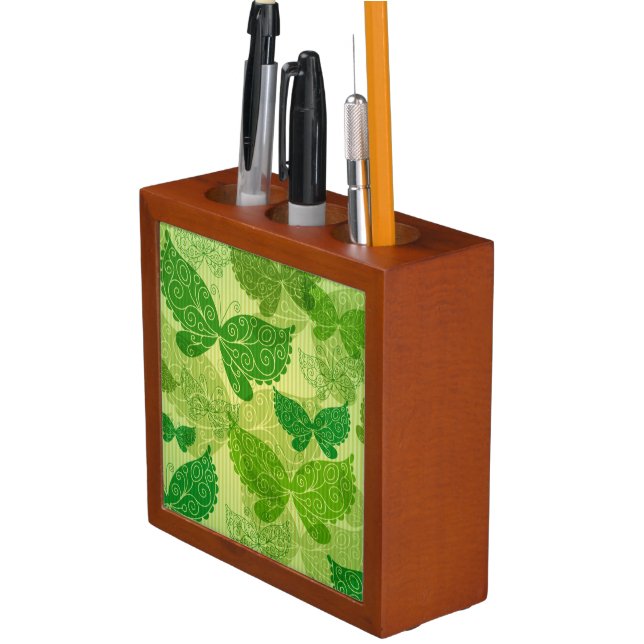 Spring Green Pattern Pencil/Pen Holder (In Situ)