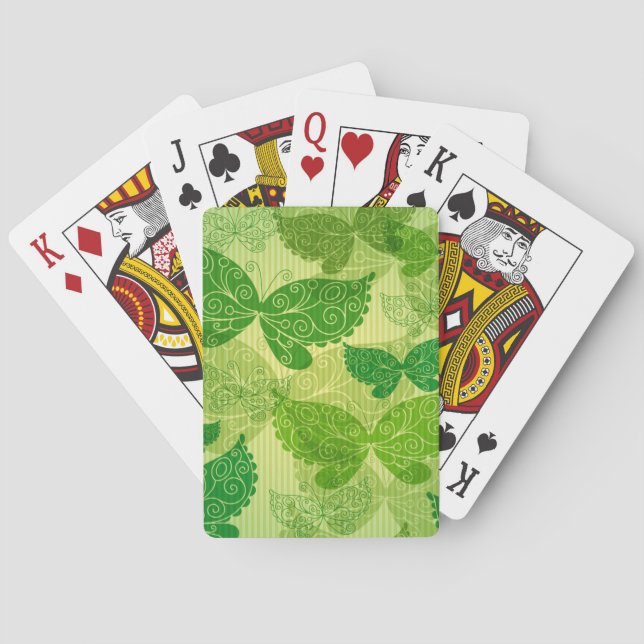 Spring Green Pattern Poker Cards (Back)