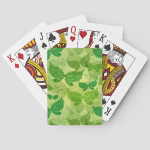 Spring Green Pattern Poker Cards