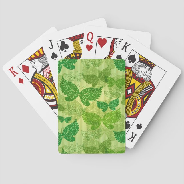 Spring Green Pattern Poker Cards (Back)