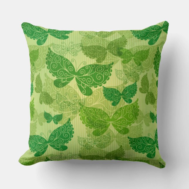 Spring Green Pattern Throw Pillow (Front)