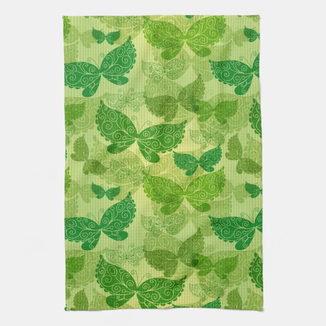 Spring Green Pattern Towel (Vertical)