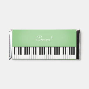 Spring Green Piano Keyboard Instrument Custom Hershey Bar Favors