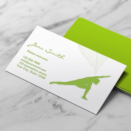 Spring Green Pilates Instructor Business Card