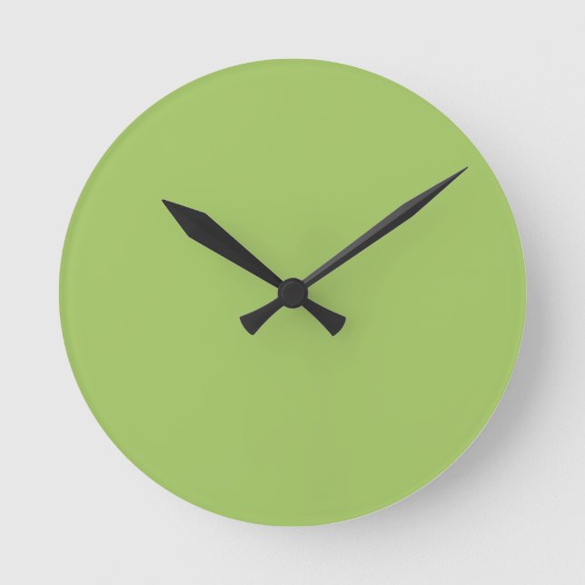 Spring Green, Plain Light Green, Solid Light Green Round Clock (Front)