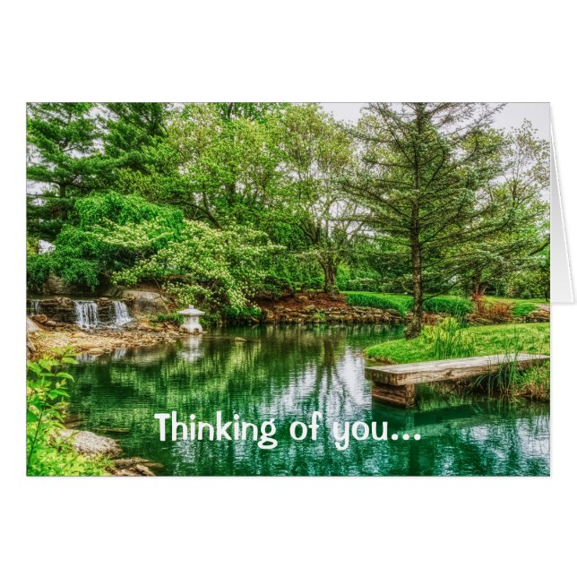 Spring Green Reflections Thinking of You Cards (Front Horizontal)
