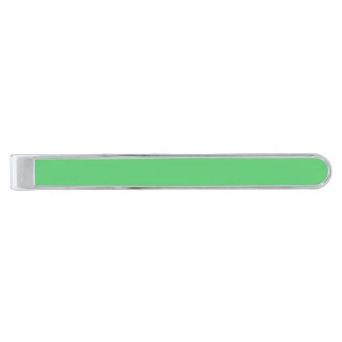 Spring green solid color silver finish tie bar