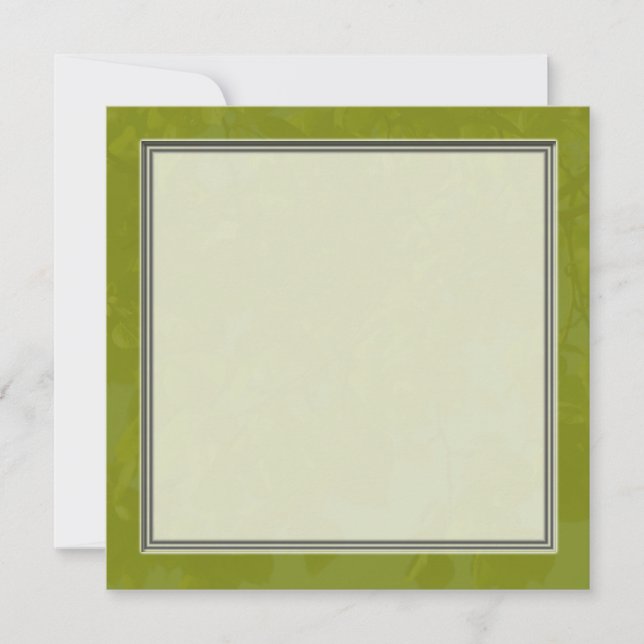 Spring green tree leaves blank invitations (Front)