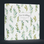 Spring Green Watercolor Botanicals Wedding Planner 3 Ring Binder<br><div class="desc">This beautiful and chic wedding album or organizer design features a romantic watercolor botanical pattern in green tones. The background color is white but can easily be customized to your liking. You can personalize it by adding your names and wedding date. These binders make great photo albums by adding clear...</div>