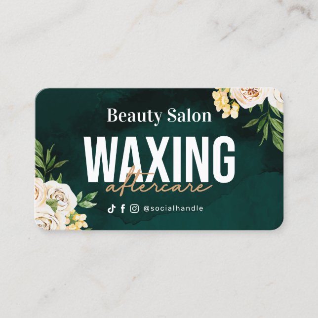 Spring Green Waxing Aftercare Card (Front)