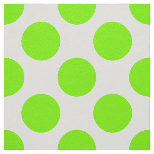 Spring Green & White Polka Dot Pattern  Fabric