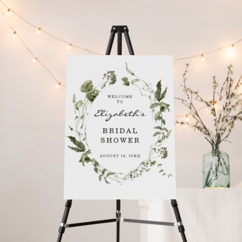 Spring Greenery  Bridal Shower Welcome Foam Board