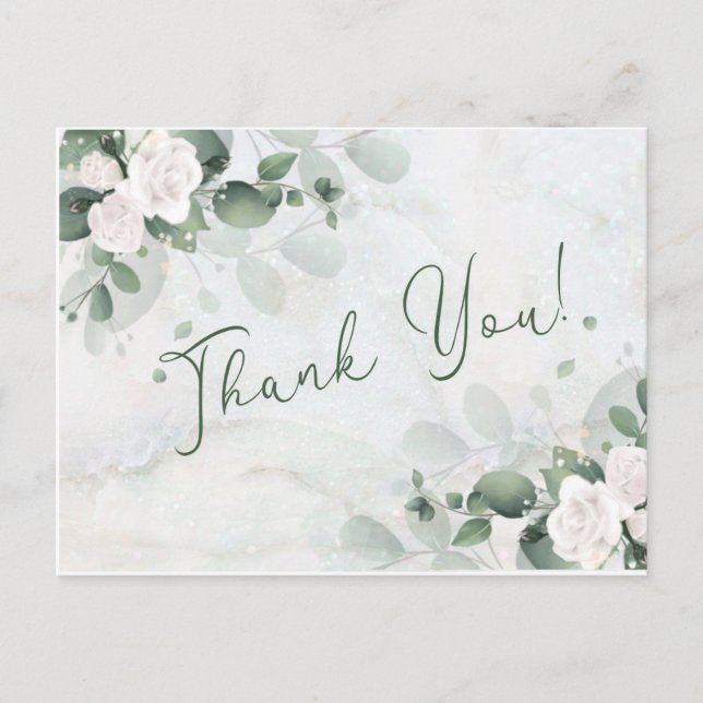 Spring Greenery Thank You Card (Front)
