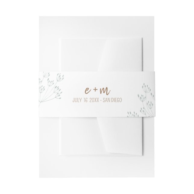 Spring Greenery Wedding Invitation Belly Band (Front Example)