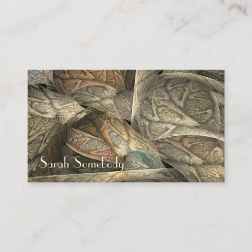 Customizable Spring Greens Fractal Profile Card Business Cards