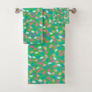 Spring Greens Painterly Art Bath Towel Set