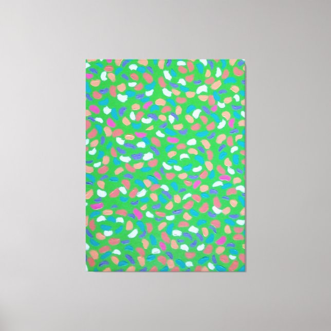 Spring Greens Painterly Art Canvas Print (Front)