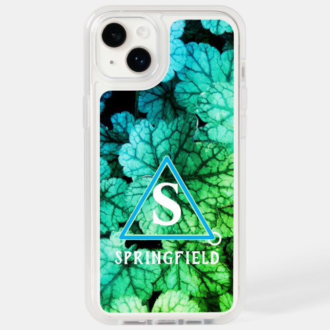 Spring Greens Rainbow Monogram - Colorful Foliage Otterbox iPhone Case (Back)