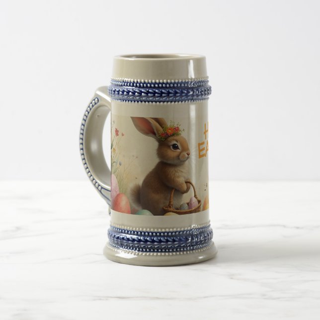 Spring Greetings from the Easter Bunny Beer Stein (Front Left)